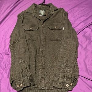 Woolrich Men's Gray/green button down shirt in excellent condition